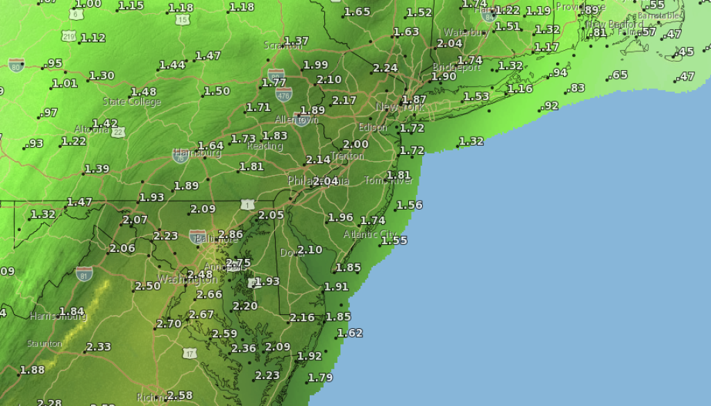 Rainfall amounts expected in a storm system forecast for Dec. 17-18, 2023. (Graphic: NWS)